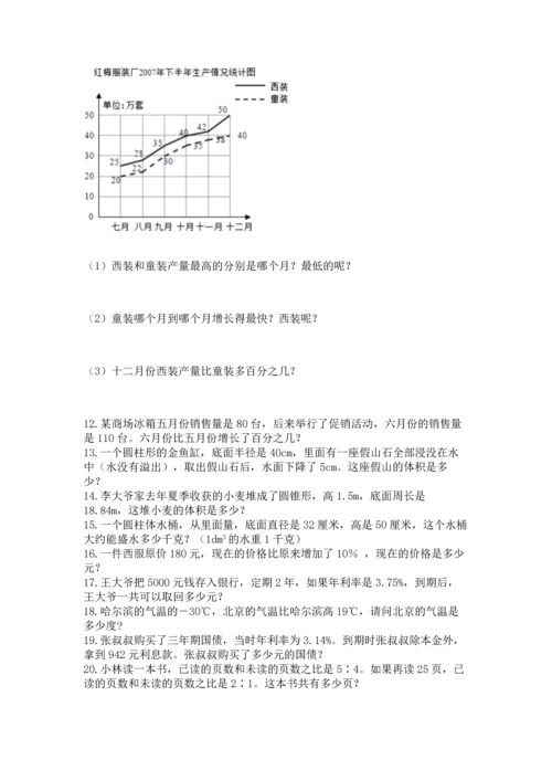 六年级小升初数学解决问题50道【考点精练】.docx