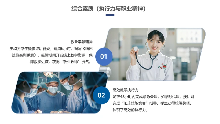 蓝色商务临床医学专业大学生求职个人能力综合展示职业生涯规划PPT