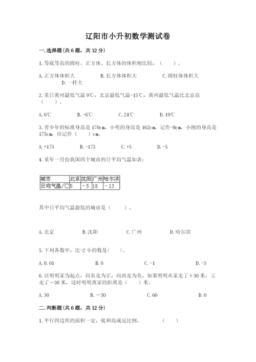 辽阳市小升初数学测试卷附答案.docx