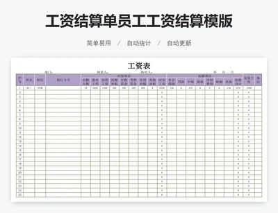 工资结算单员工工资结算模版