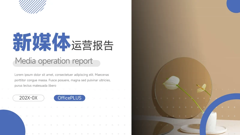 蓝色实用欧美风新媒体运营报告PPT