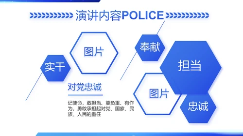 蓝色简约智慧公安科技强警PPT