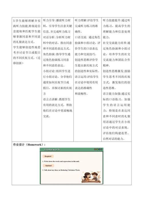 【新课标新教材2024】 Unit 4 Time to celebrate大单元整体教学设计第三课时