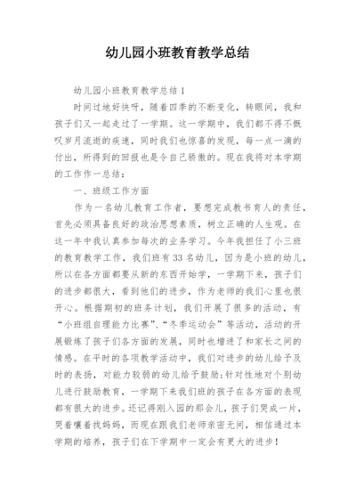 幼儿园小班教育教学总结.docx