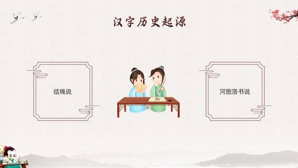 棕色古风走进趣味汉字世界PPT模板宣传PPT动态PPT中国传统文化汉字