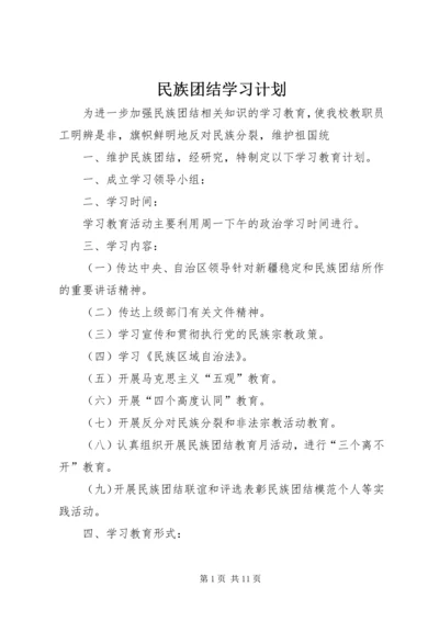 民族团结学习计划.docx