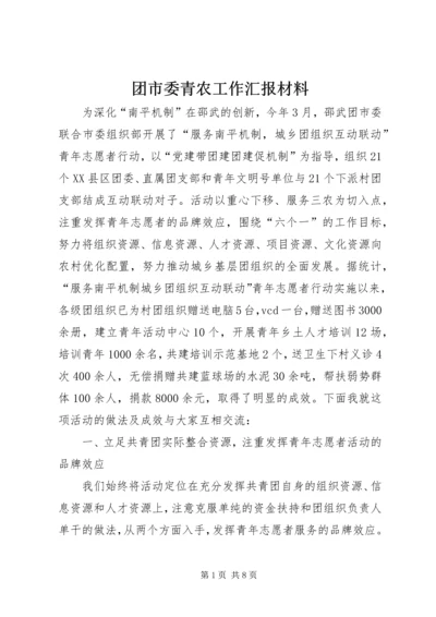 团市委青农工作汇报材料.docx