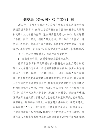 烟草局（分公司）XX年工作计划.docx