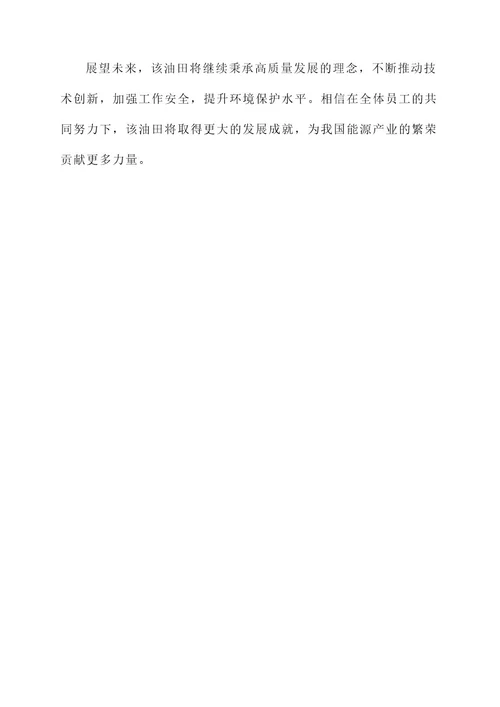 油田年度工作主要先进事迹