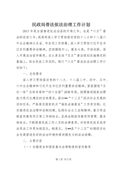 民政局普法依法治理工作计划.docx