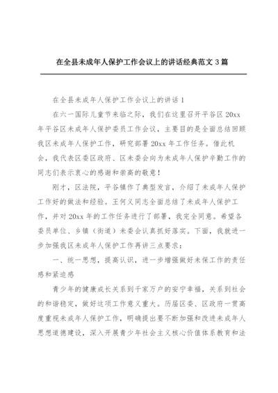 在全县未成年人保护工作会议上的讲话经典范文3篇.docx