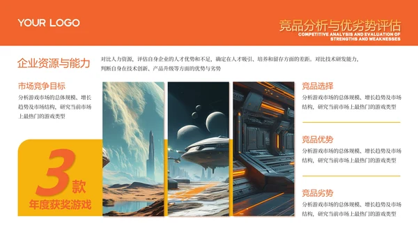 橙色游戏公司商务风年度工作计划PPT模板