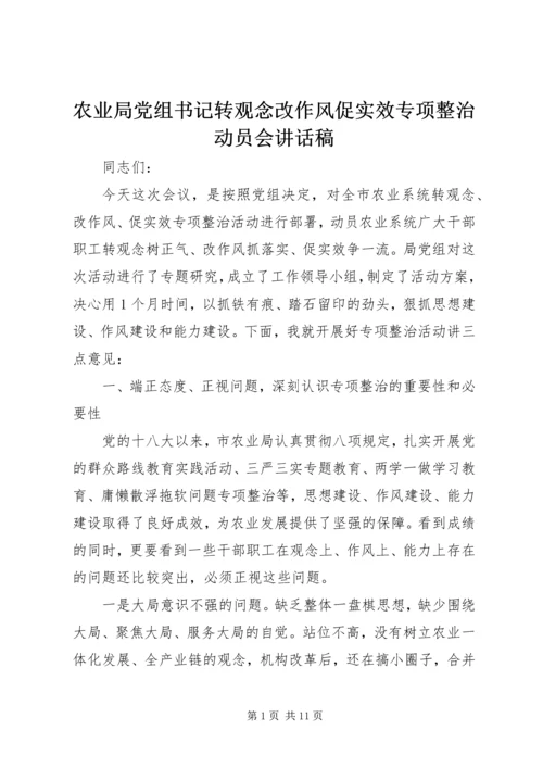 农业局党组书记转观念改作风促实效专项整治动员会讲话稿.docx