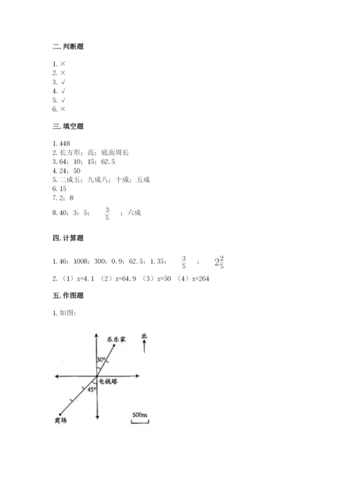 重庆市城口县六年级下册数学期末测试卷审定版.docx