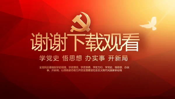 红色党支部工作总结汇报动态PPT党课