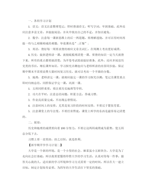 精编之大学生新学期个人学习计划书.docx