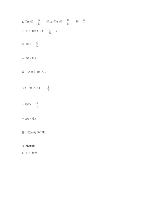 人教版六年级上册数学期末模拟卷及答案（名师系列）.docx