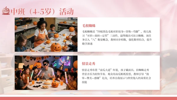 粉色简约浪漫万圣节手工儿童制作教学PPT模板