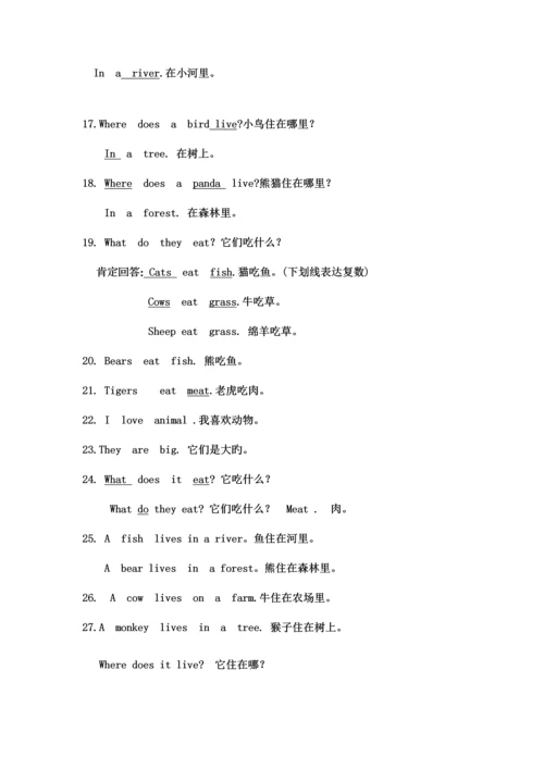 2023年冀教版三年级英语下册知识点大全.docx