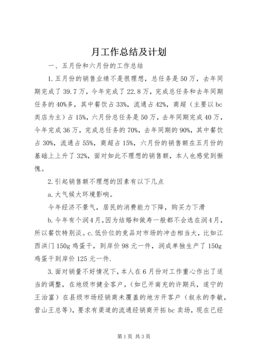 月工作总结及计划.docx