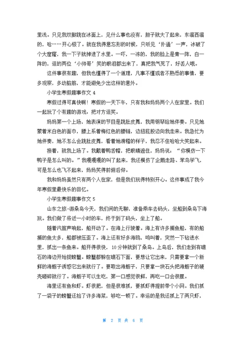 小学生寒假趣事作文13篇
