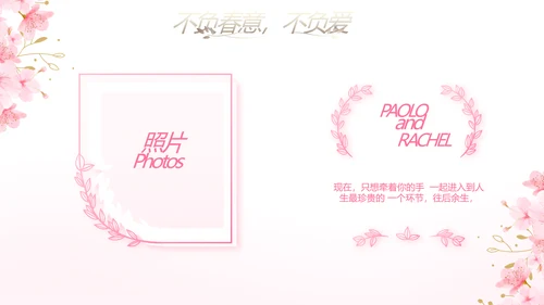 粉色唯美我们的婚礼动态PPT模板