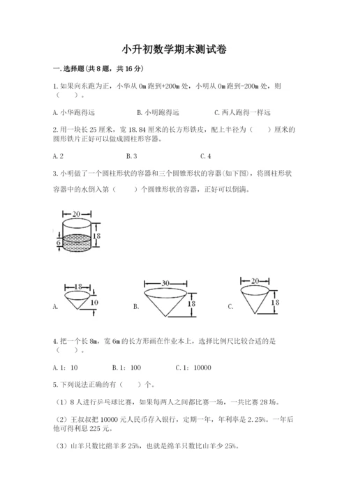 小升初数学期末测试卷（名师系列）.docx