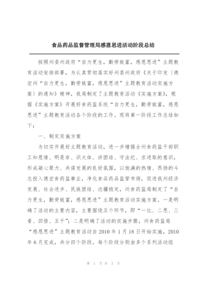 食品药品监督管理局感恩思进活动阶段总结.docx