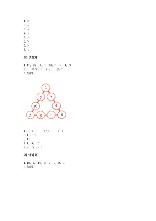 人教版一年级上册数学期末考试试卷有答案解析.docx