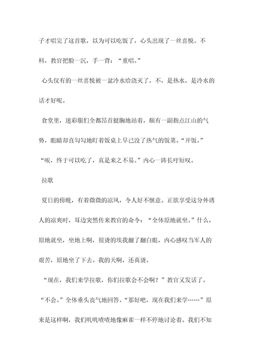 军训剪影作文
