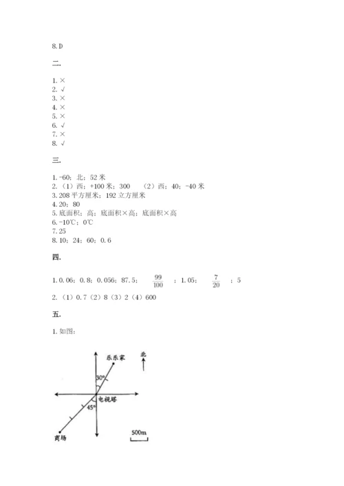 人教版数学六年级下册试题期末模拟检测卷带答案（综合题）.docx