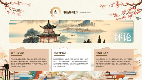 黄色中国风读书分享会PPT通用模板