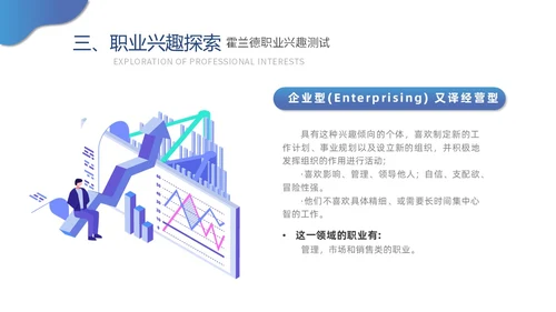 蓝色插画扁平风自我认知与职业探索ppt模板职业规划