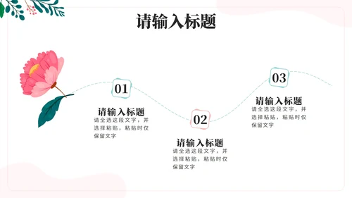 绿色花卉小清新通用汇报PPT模板