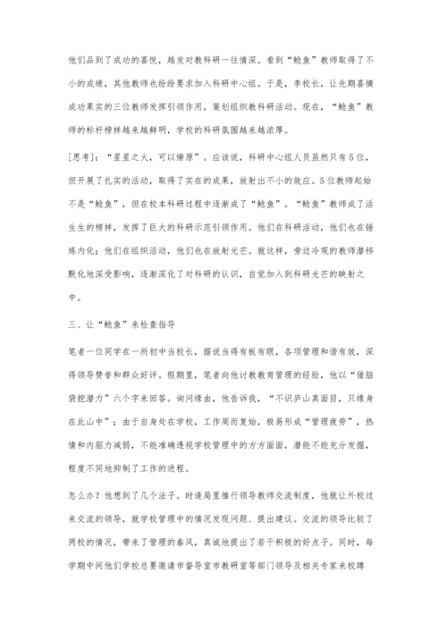 例谈鲶鱼效应在学校管理中的应用.docx