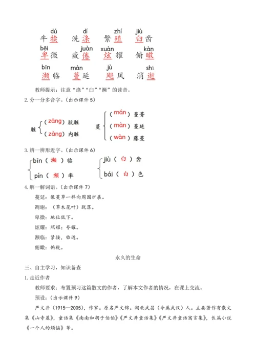 部编版八年级语文上册教案 第四单元 16 散文二篇