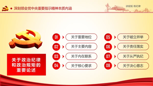 两学一做党课之讲规矩有纪律ppt模板