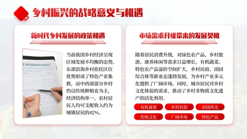 红色商务风乡村振兴战略实施与发展规划PPT模板