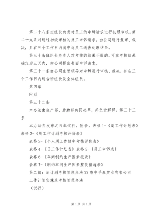 周计划考核管理办法5篇范文.docx