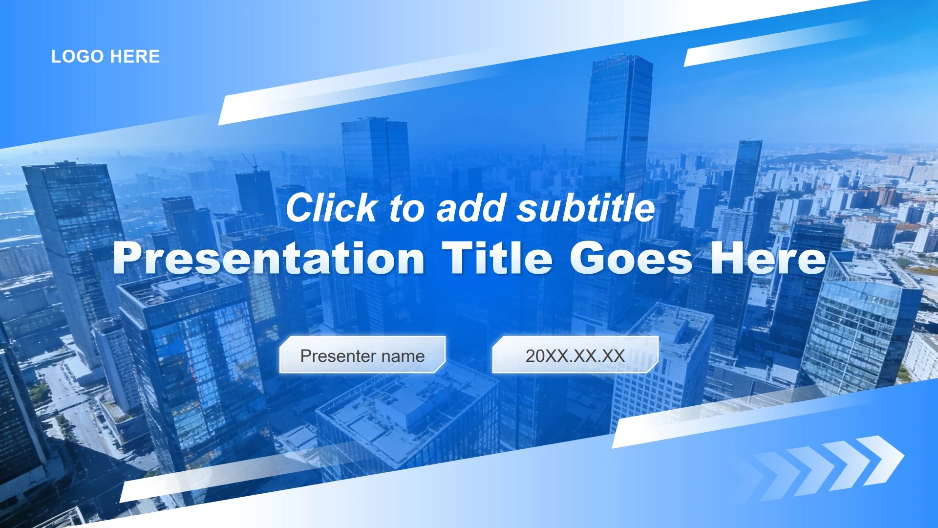 蓝色简约风项目成果展示汇报PPT主题模板