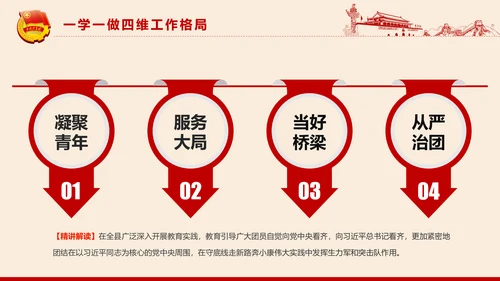 党政大气共青团一学一做学习解读PPT模板