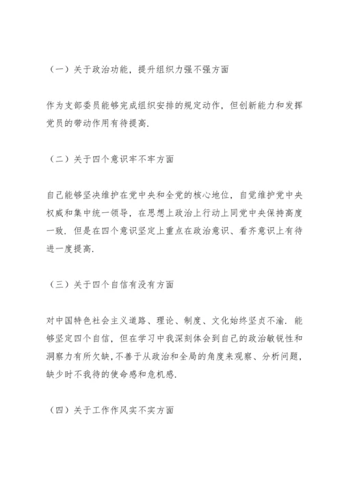 支部宣传委员个人对照检查材料五篇.docx