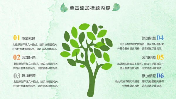 绿色环保低碳植树林业绿化动态ppt模板