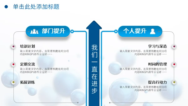 圆形泡泡3D体立感述职报告通用PPT模板