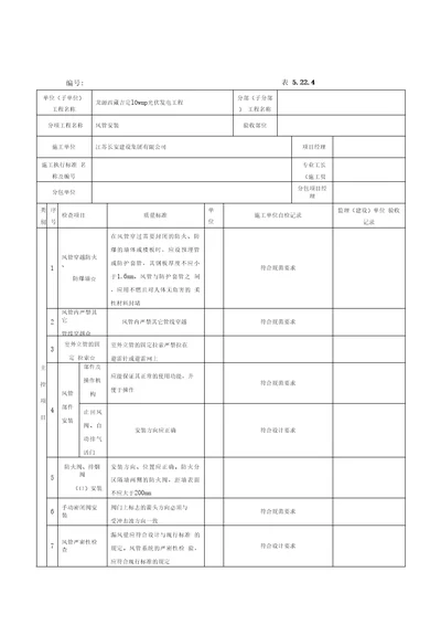 风管系统安装检验批质量验收记录