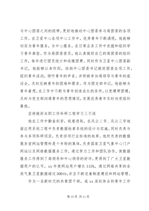 优秀青年团干部事迹材料.docx