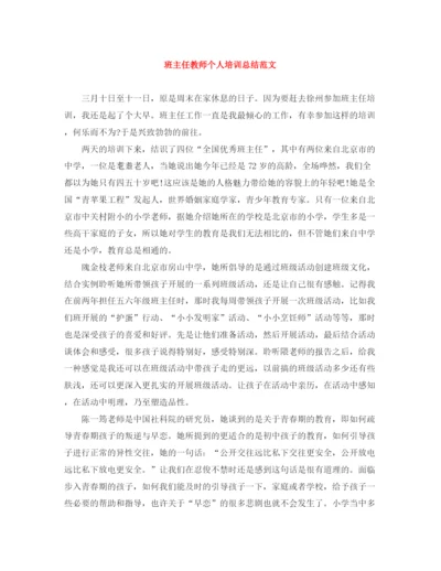 精编之班主任教师个人培训总结范文.docx