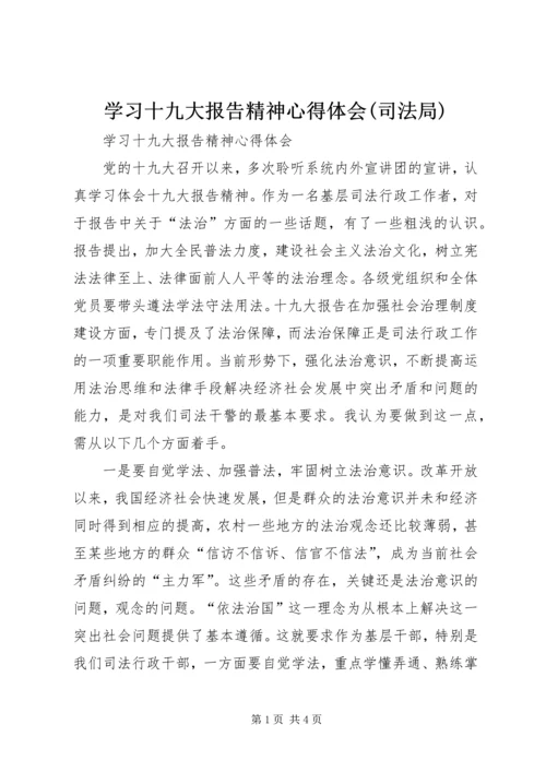 学习十九大报告精神心得体会(司法局).docx