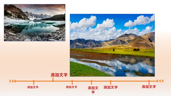 踏山河 逐梦行，城市背景旅游相册通用PPT模板