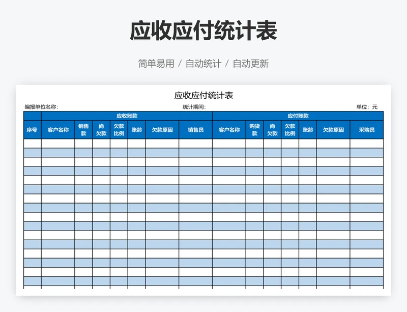 应收应付统计表